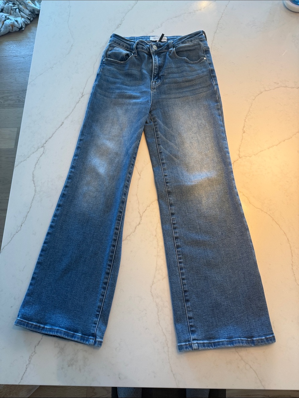 High-Rise Blue Wide-Leg Jeans for Women
